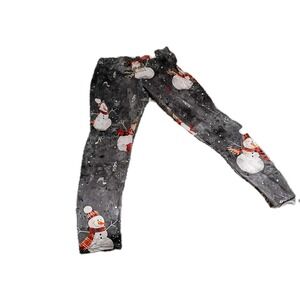 Snowman Christmas Women's Pajama Pants Gray Polyester Size L